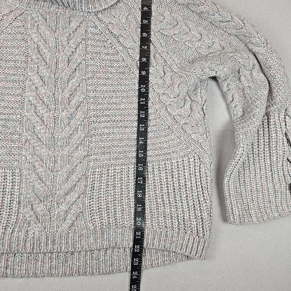 Express Women's Knit Multi Colored Turtleneck Fisherman XL Cottagecore Sweater - Picture 4 of 11